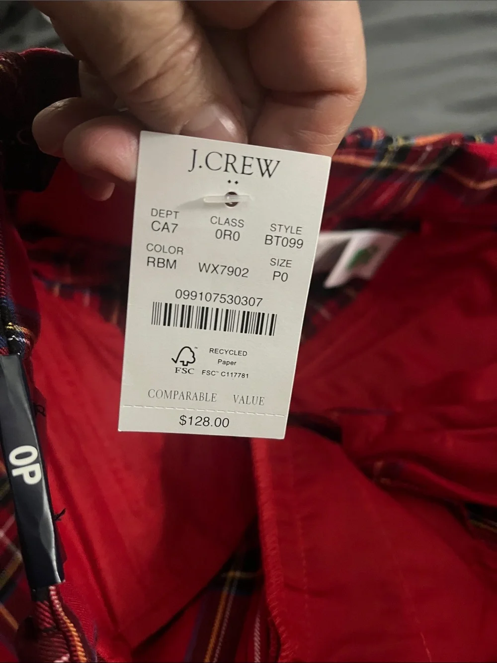 J. Crew Red Plaid Kallie Pant with Black and Yellow Tartan NWT 0P